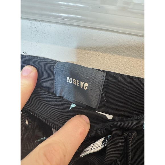 Maeve‎ Skirt Womens 4 Black Floral A Line Midi Anthropologie Viscose Boho Print - Picture 2 of 10